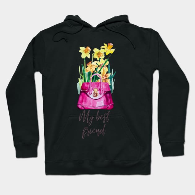 Daffodils and bags are my best friends Hoodie by IngaDesign